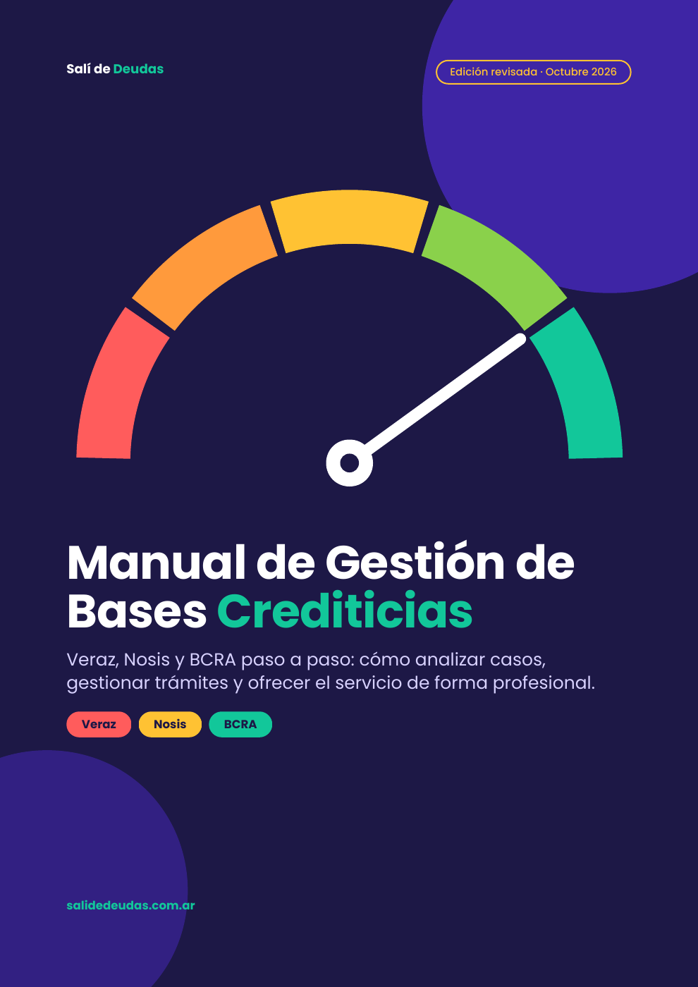 Portada real del Manual de Gestión de Bases Crediticias de Salí de Deudas, edición revisada octubre de 2026
